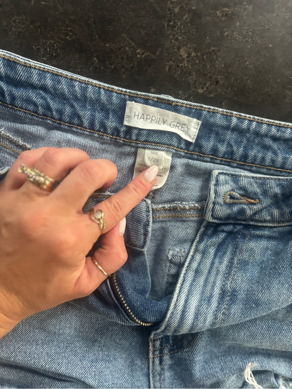 Happily Grey Light Wash Denim Jeans - Light Blue